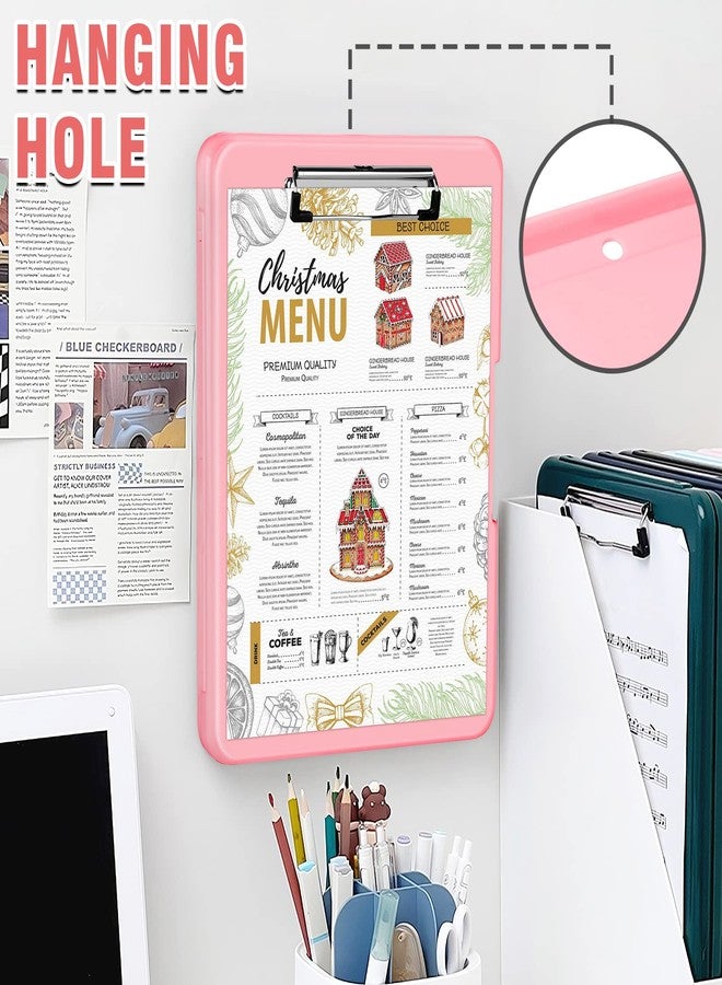 ANZNKU Clipboard with Storage 13.3x9.6 inches, Storage Clipboard Heavy Duty, Plastic Clipboard with Side Opening, Nursing Clipboard Foldable, Letter Size Smooth Writing for Work, Study(Light Pink) - Image 5