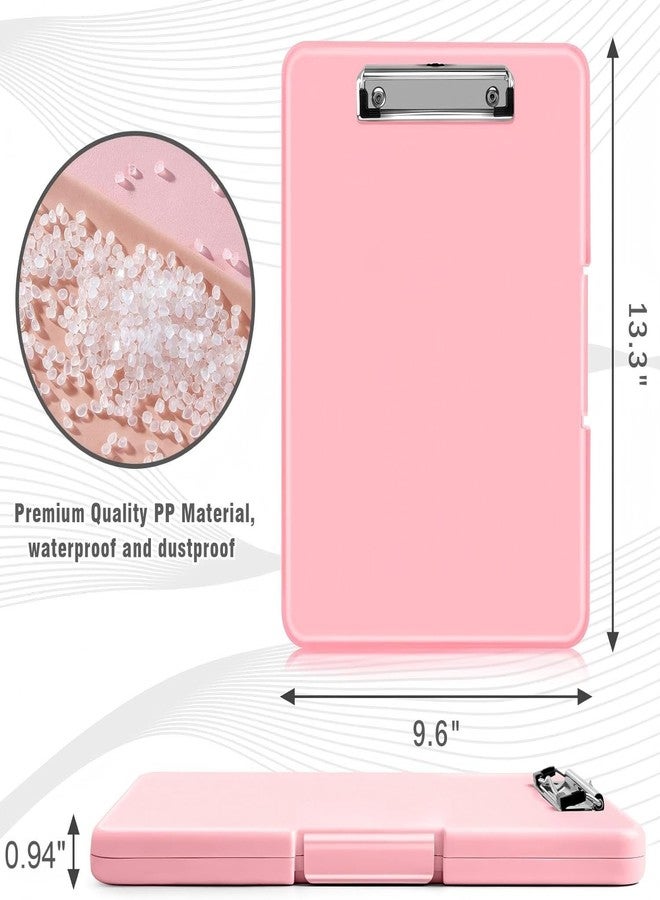 ANZNKU Clipboard with Storage 13.3x9.6 inches, Storage Clipboard Heavy Duty, Plastic Clipboard with Side Opening, Nursing Clipboard Foldable, Letter Size Smooth Writing for Work, Study(Light Pink) - Image 2