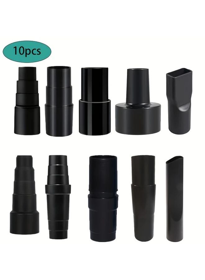 10 قطعة مجموعة أدوات توصيل خرطوم مكنسة كهربائية عالمية باللون الأسود مقاس 1 1 4 بوصة لمكانس شوب فاك - Image 1