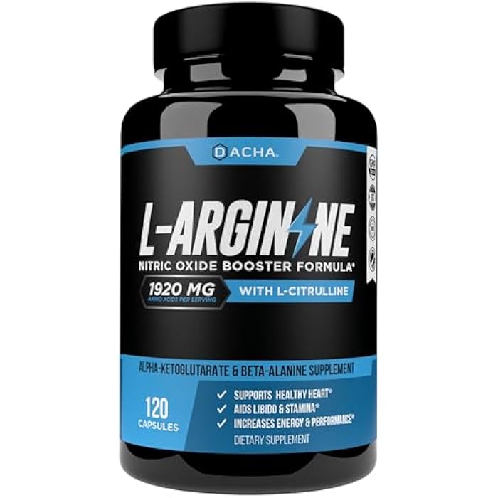 DACHA Premium L Arginine Pills 1920 MG - 120 VCAPS AAKG Nitric Oxide Precursor, L-Citrulline HCL, Beta Alanine, Essential Amino Acids for Energy, Muscle Growth, Heart Health, Vascularity & Stamina - Image 1