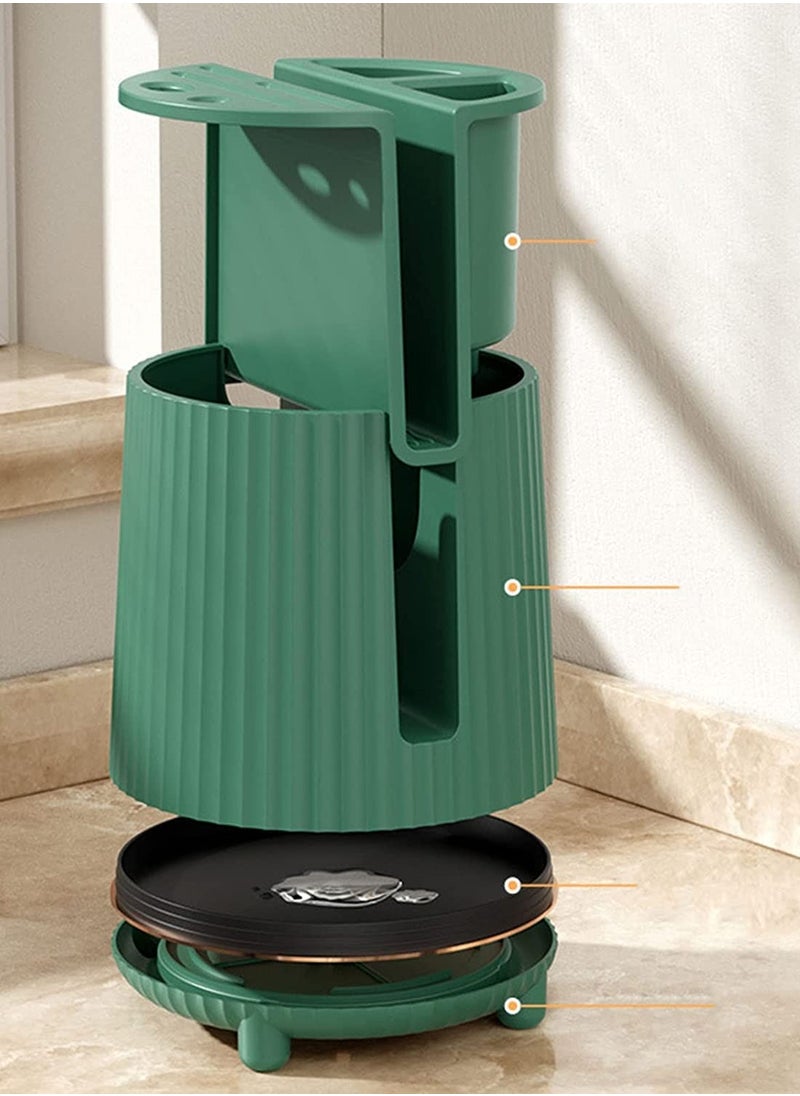 Raxoom - Multi-Function Utensil Holder Knife Block Flatware Drainer Storage Box Spoon Fork Rack Bucket Basket Kitchen Storage Box Chopstick Holder. (Green) - Image 1