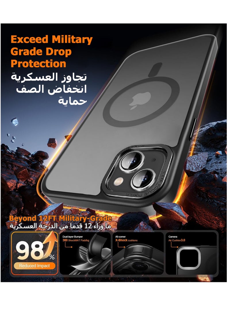 Concretization iPhone 13 MagSafe Case Magnetic Back Cover,【Full Shockproof Protection】Translucent Matte Back, Slim Phone Cover with Strong Magnet for Apple 13 (2021)(Black) - Image 4