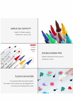 KASTWAVE Magical Water Painting Pen, 12 Colors Double Ended, Water Painting Floating Marker Pen, Magical Water Floating Pen, Erasing Whiteboard Marker Pens, Magic Water Painting Pen for Kids  - Image 4