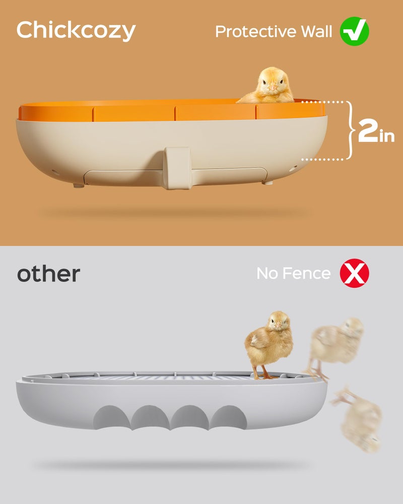 Chickcozy 25 Egg Incubator, Automatic Egg Turner with Thermometer Seat and Humidity Control, Egg Candler, 360Â° View with Clear Window, Incubators for Hatching Chicks (Sunlit Orange) - Image 4