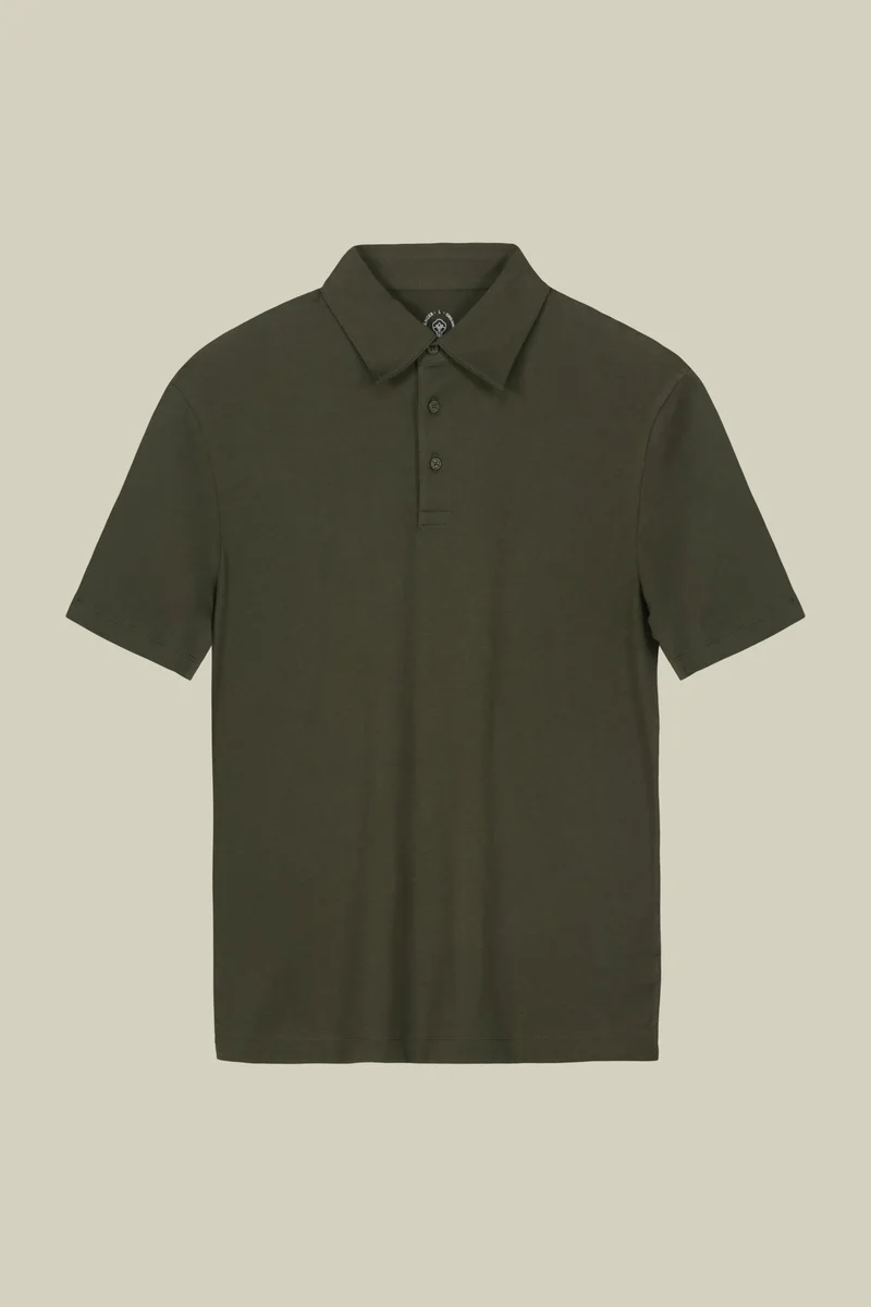 Doppelganger Green Men's short-sleeved polo shirt in organic cotton - Military for Men | Best Price UAE