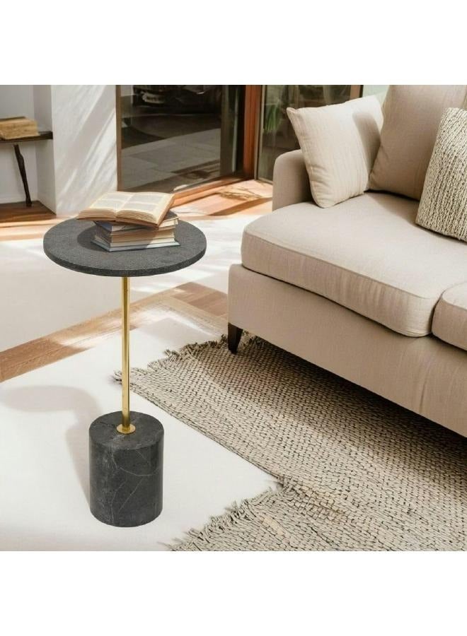 لوفت إليان، طاولة جانبية، دائرية، قطر 35.5 × ارتفاع 61 سم، رمادي، رخام - 194645 - Image 1