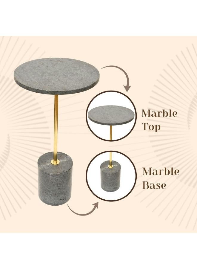 لوفت إليان، طاولة جانبية، دائرية، قطر 35.5 × ارتفاع 61 سم، رمادي، رخام - 194645 - Image 4