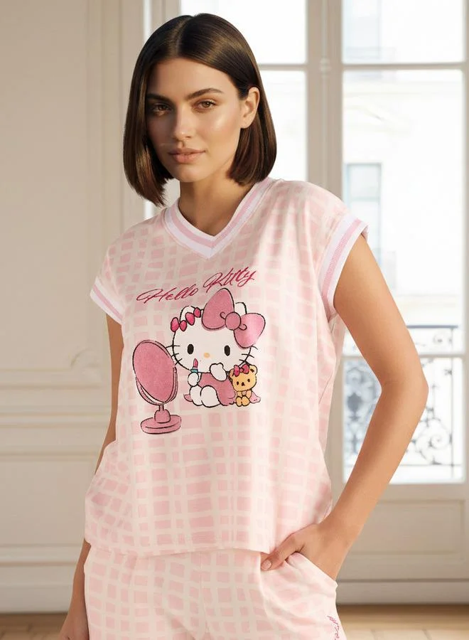 Splash FAV Hello Kitty Pyjama Set V-neck T-shirt & Trousers