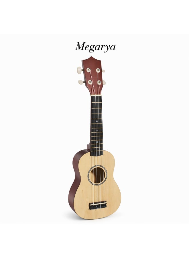 Megarya 21-Inch Concert Ukulele for Beginners & Kids | Mahogany Wood Hawaii Style Ukulele | Natural Finish - Image 1
