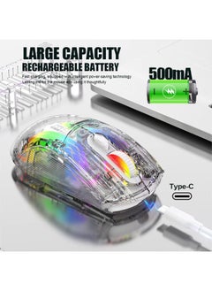 GT-Wheel Bluetooth Wireless Mouse Transparent RGB Mechanical Dual Mode Rechargeable USB Computer Gaming Mouse  - Image 5