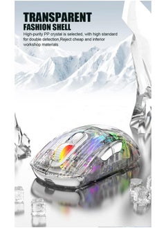 GT-Wheel Bluetooth Wireless Mouse Transparent RGB Mechanical Dual Mode Rechargeable USB Computer Gaming Mouse  - Image 4