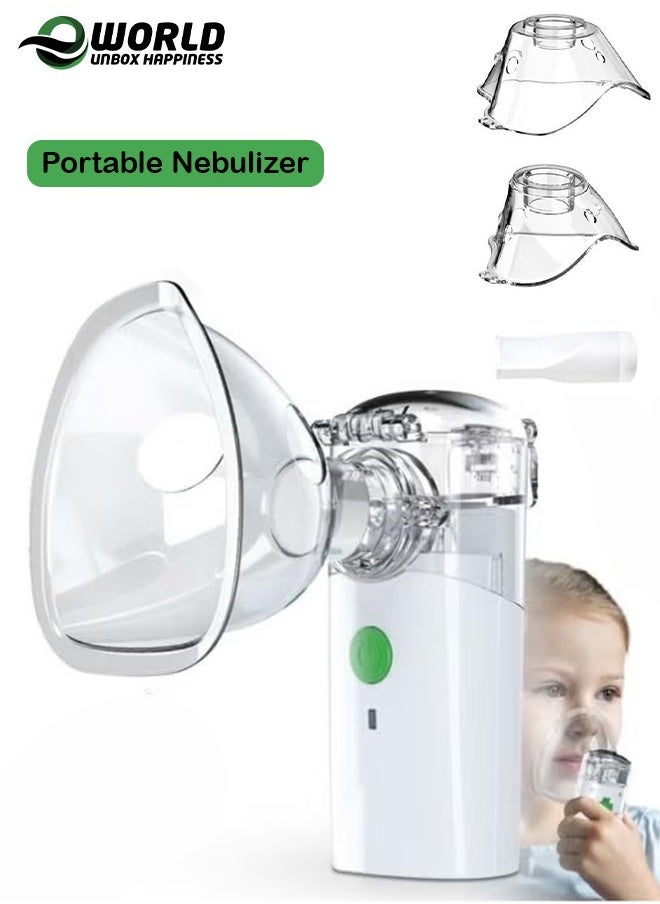 Eworld - Portable Handheld Nebulizer Machine – Mini Ultrasonic Vaporizer with Adjustable Mist Modes, Efficient Medication Delivery for Adults & Kids, Includes Masks and Mouthpieces, Ideal for Home and Travel - Image 1