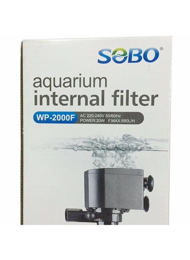 SOBO Submersible Silent Aquarium Internal Filter 20W, Fish Tank Filter with 880 l/hr. Water Pump