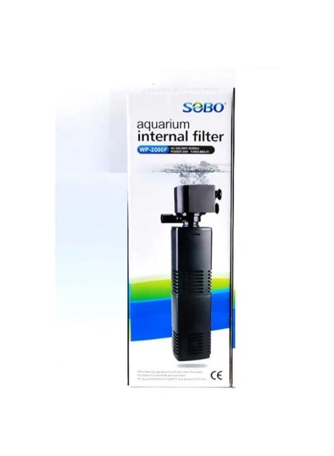 SOBO Submersible Silent Aquarium Internal Filter 20W, WP-2000F - Fish Tank Filter with 880 l/hr. Water Pump - Image 1