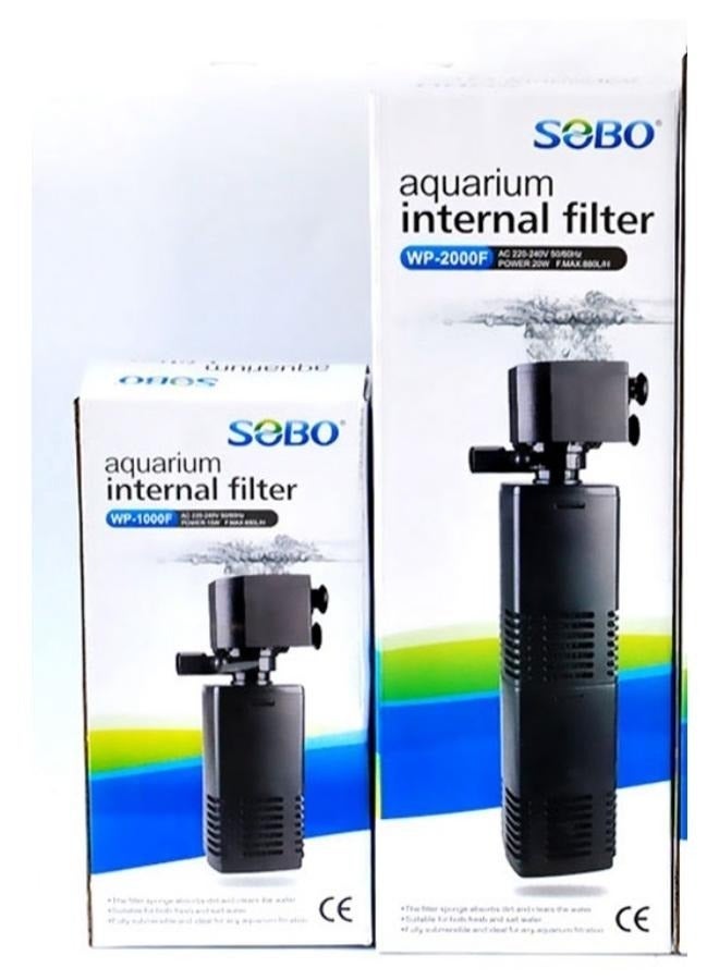 SOBO Submersible Silent Aquarium Internal Filter 20W, WP-2000F - Fish Tank Filter with 880 l/hr. Water Pump - Image 2
