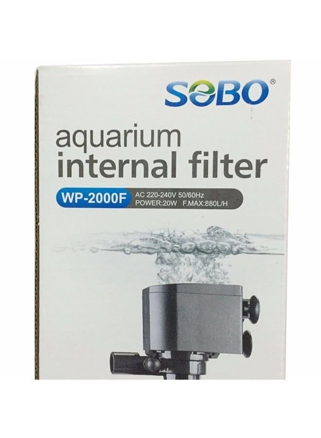 SOBO Submersible Silent Aquarium Internal Filter 20W, WP-2000F - Fish Tank Filter with 880 l/hr. Water Pump - Image 2