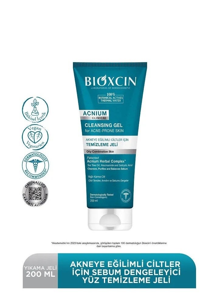 BIOXCIN - Acnium Sebum Balancing Face Wash Gel 200 ml - Image 1