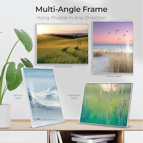 MANTELLO ESSENTIALS Front Loading White Picture Frame 8.5x11 - Set of 6 - Table Desk Wall hanging For Artwork - Certificates Diplomas - Family Gallery Multi Photo Frame - Image 2