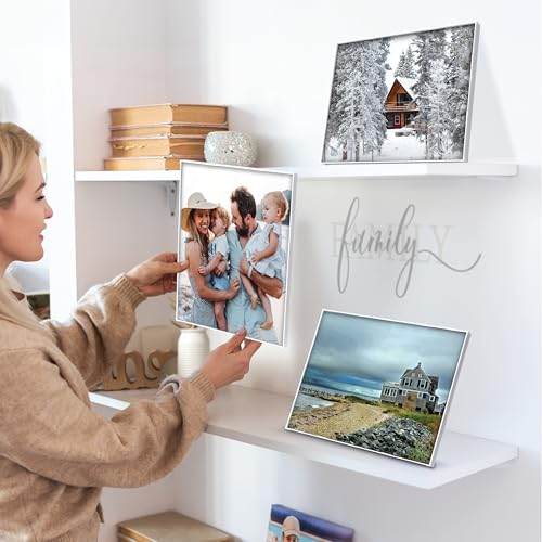 MANTELLO ESSENTIALS Front Loading White Picture Frame 8.5x11 - Set of 6 - Table Desk Wall hanging For Artwork - Certificates Diplomas - Family Gallery Multi Photo Frame - Image 3