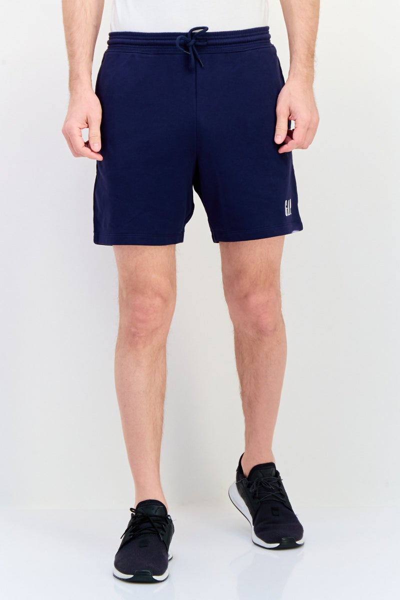 GAP Men Embroidered Logo Basic Shorts, Navy - Image 1