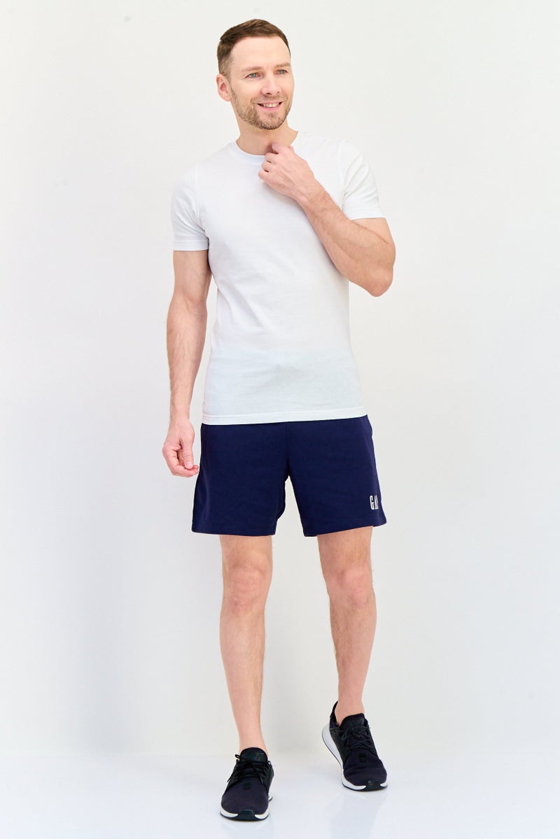 GAP Men Embroidered Logo Basic Shorts, Navy - Image 4
