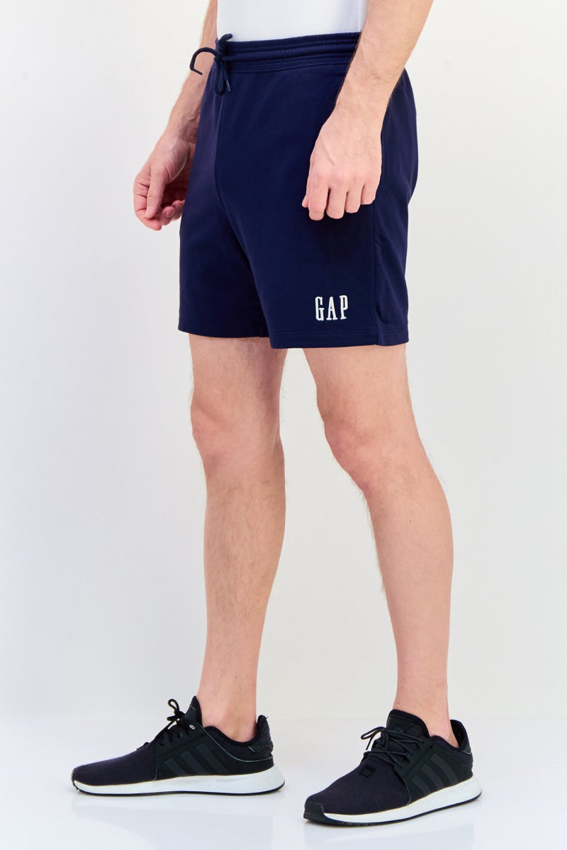 GAP Men Embroidered Logo Basic Shorts, Navy - Image 2
