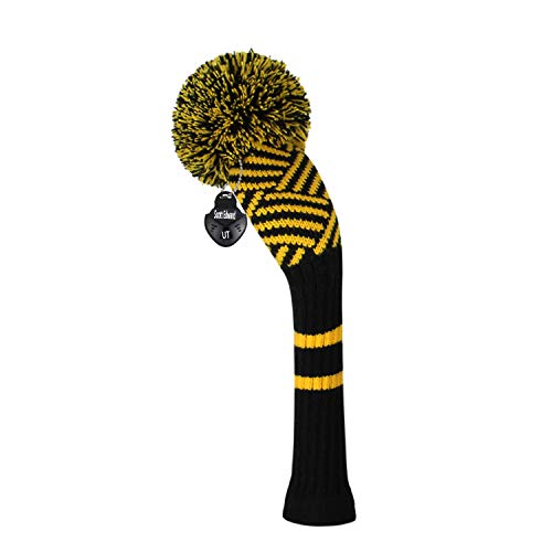 Scott Edward 1PCS Knit Pom Pom HybridUT Club Protector Golf Club Cover with Rotating Number TagsSoftPortableYellow Traffic Light - Image 1