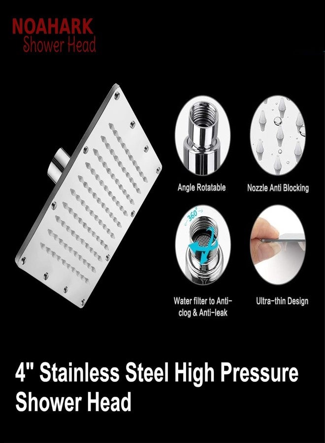 NOAHARK Top Shower Head 304 Stainless Steel Slim High Pressure Rainfall Square Shower Head for Bathroom (6x6 inch, Without Arm) - Image 3