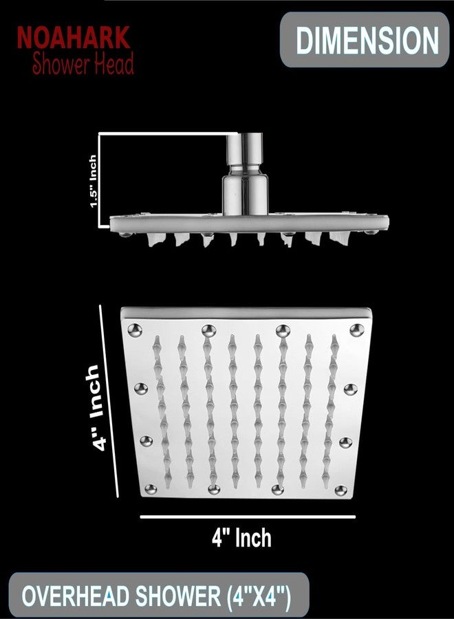 NOAHARK Top Shower Head 304 Stainless Steel Slim High Pressure Rainfall Square Shower Head for Bathroom (6x6 inch, Without Arm) - Image 5