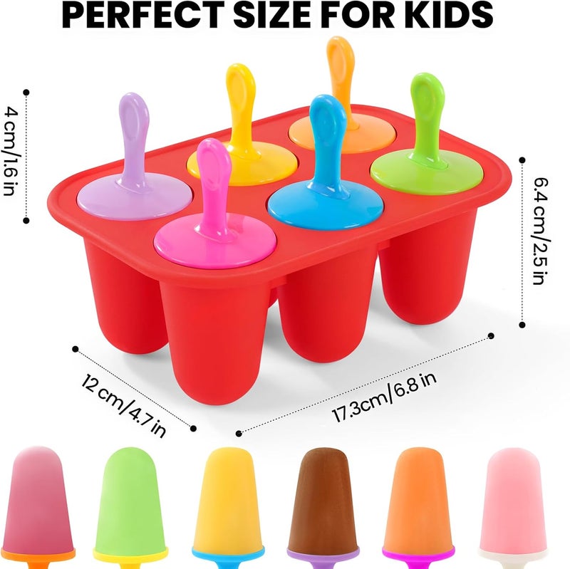 BAUSAR Silicone Popsicles Molds, BPA-Free Small Popsicle Mold for Kids, Toddler & Baby, Reusable Popsicle Molds, Mini Ice Pop Molds with Colorful Sticks, Ice Cream Molds, Homemade Ice Cream Molds(Red) - Image 3