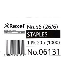 Rexel Rexel Staples 1 Packet 20 x 1000 NO 56 26/6  - Image 3