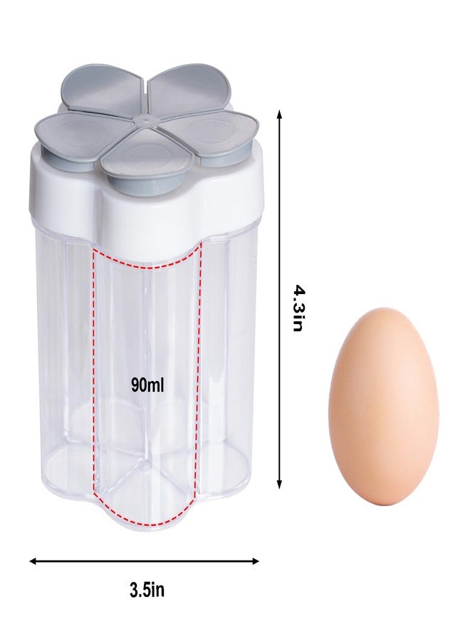 Miayon 5 in 1 Salt and Pepper Shaker Travel Spice Container Portable Camping Seasoning Shaker Seasoning Condiment Jars with Lid for Home Restaurant Camping Travel RV Cooking BBQ Picnic (Gray) - Image 2