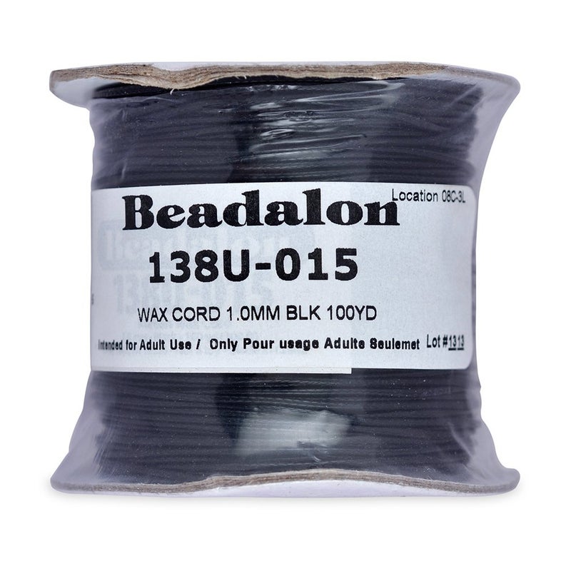 Beadalon Korean Wax Cord 10mm Black 100 Yard