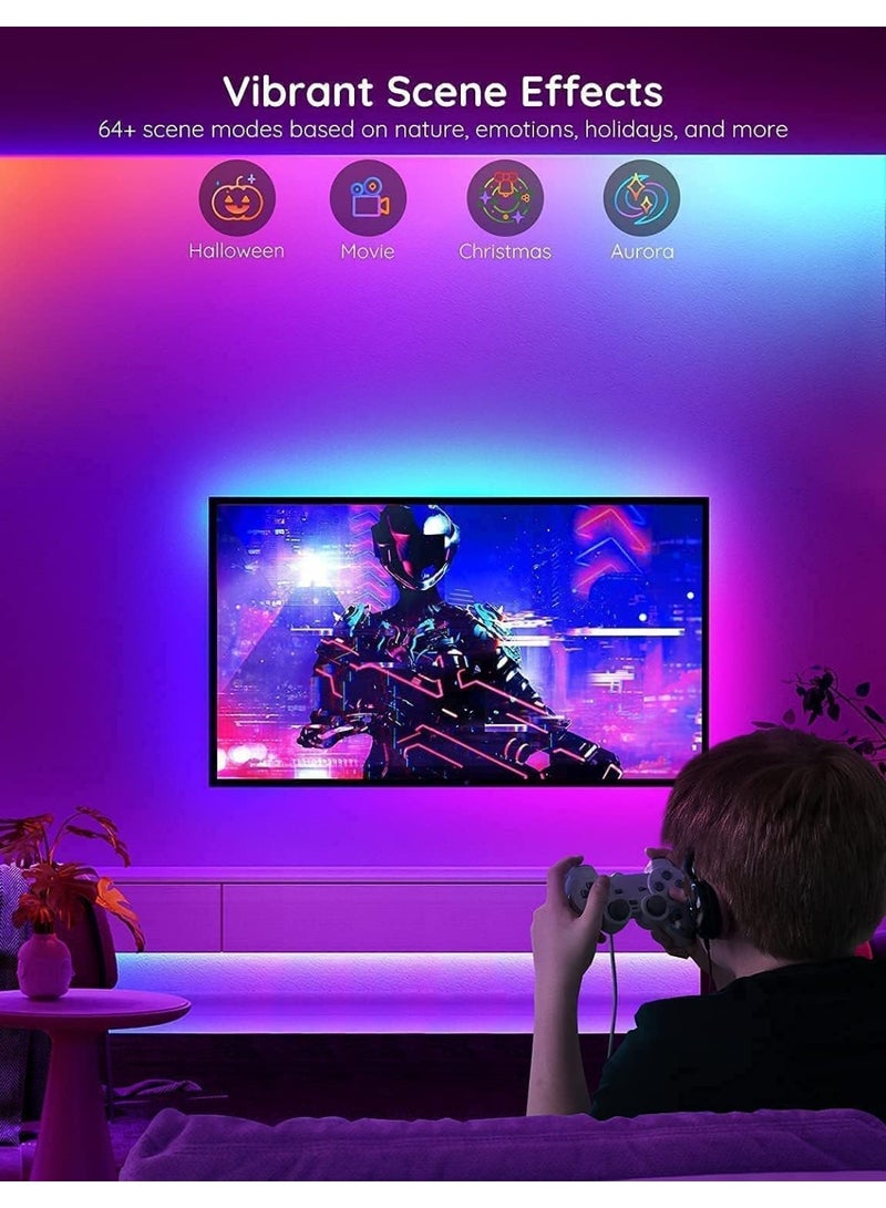 Govee 100ft RGBIC LED Strip Lights, Smart LED Lights Work with Alexa and Google Assistant, WiFi App Control Segmented DIY Multiple Colors, Color Changing Lights Music Sync, LED Lights for Bedroom - Image 5