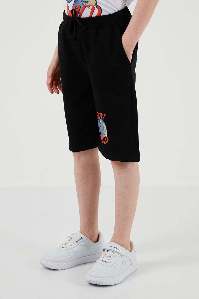 Lela Cotton Regular Fit Crew Neck Top and Bottom Set with Shorts Boy's Suit 6212012 - Image 5