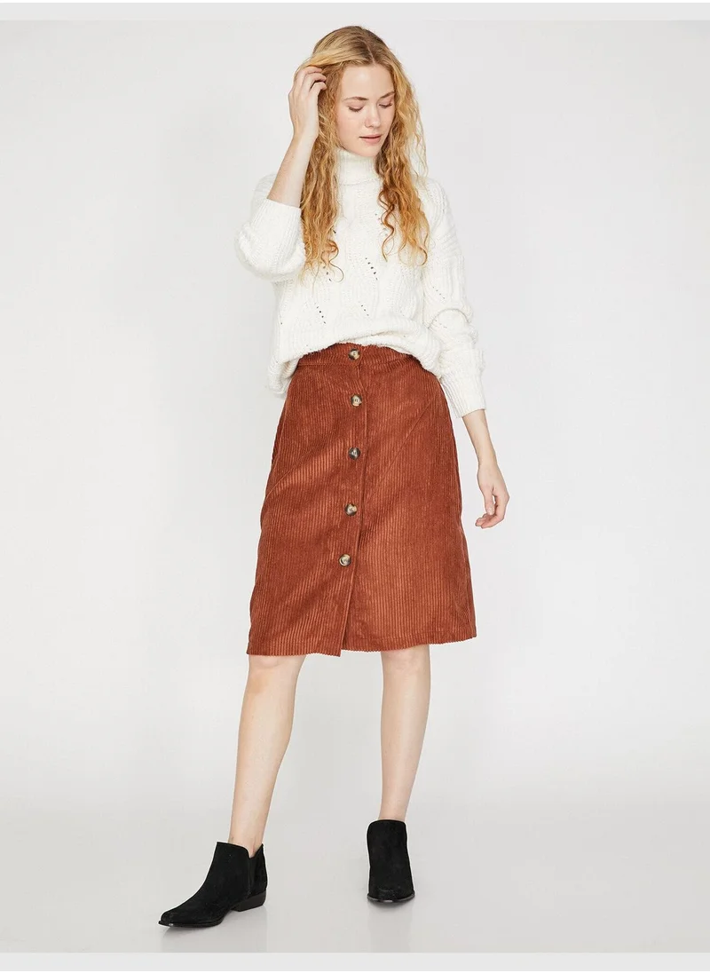 KOTON Button Detailed Skirt