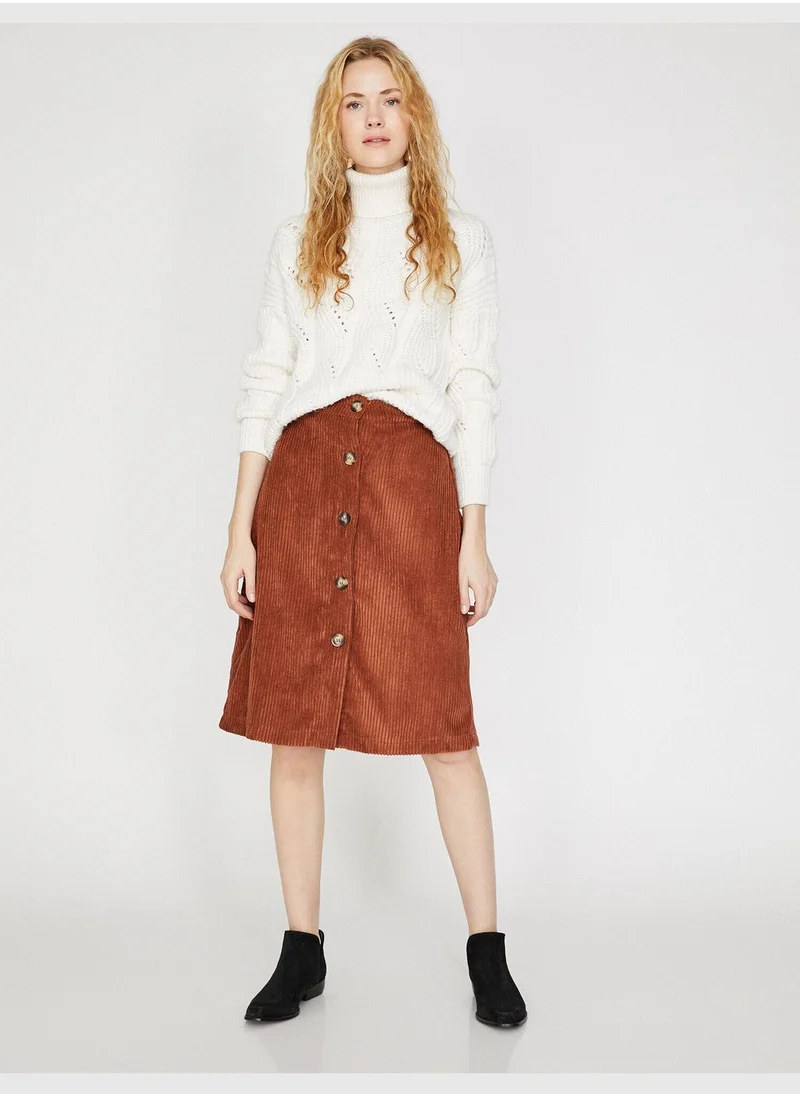 KOTON Button Detailed Skirt