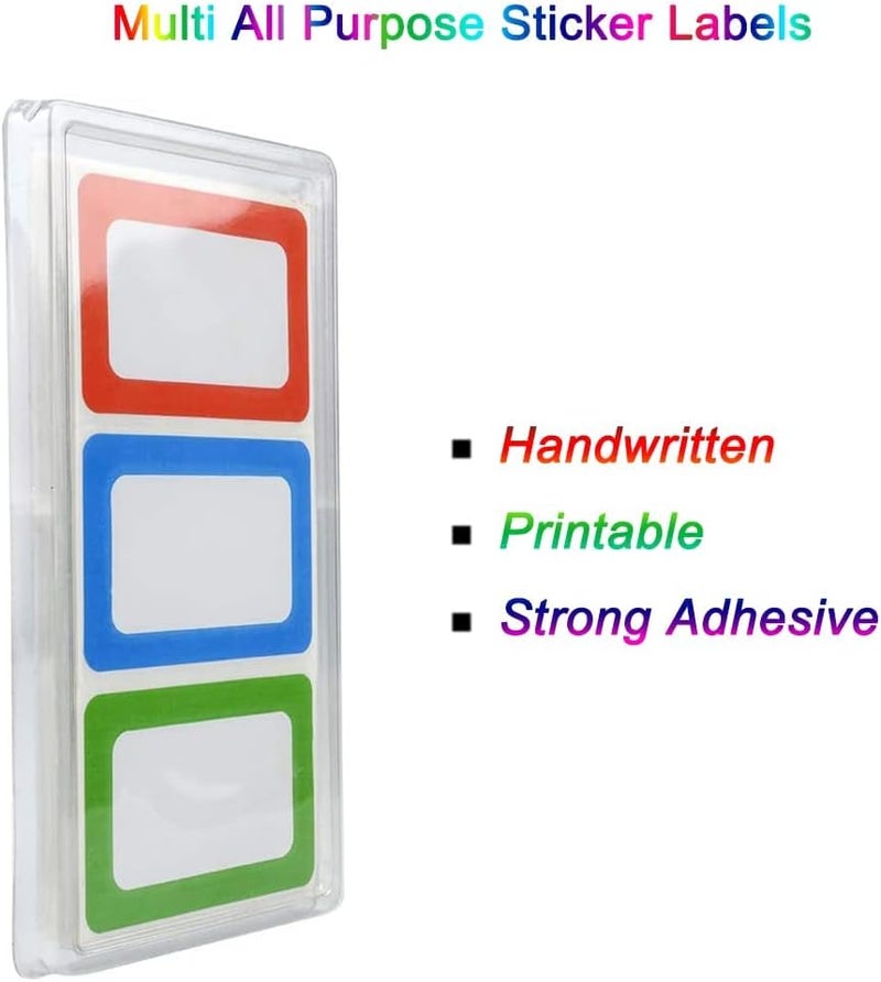 Solar-Power Plain Name Tags Stickers Colorful Border All Purpose Labels - 400 Stickers, Strong Adhesive (3.5 x 2.25 inch) - Image 2