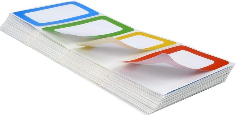 Solar-Power Plain Name Tags Stickers Colorful Border All Purpose Labels - 400 Stickers, Strong Adhesive (3.5 x 2.25 inch) - Image 4