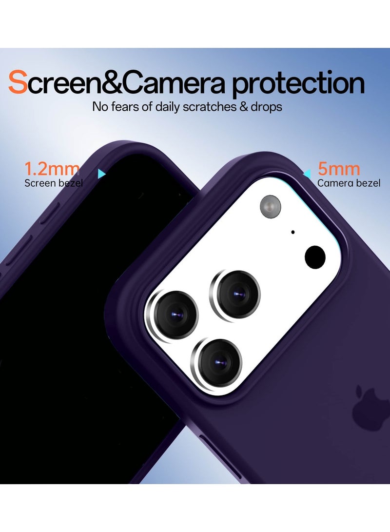 Wtech Apple iPhone 17 Pro 5G 2025 Luxury Premium Quality Liquid Silicone Case Cover (MCRPSN) - Eggplant Purple - Image 4