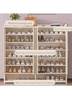 keke 8 Tiers Multifunctional Entryway Shoe Cabinet with 4 Doors  - Image 3