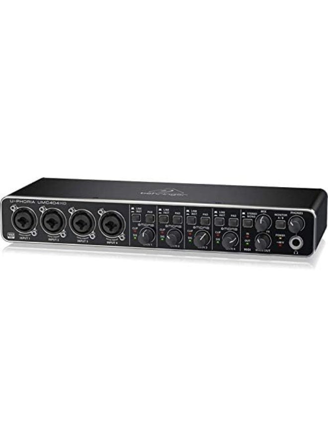 Behringer U-Phoria UMC404HD USB Audio Interface – 4x4 24-Bit/192kHz, Midas Mic Preamps, MIDI I/O, Zero-Latency Direct Monitoring, For Home Studio Recording & Podcasting - Image 4