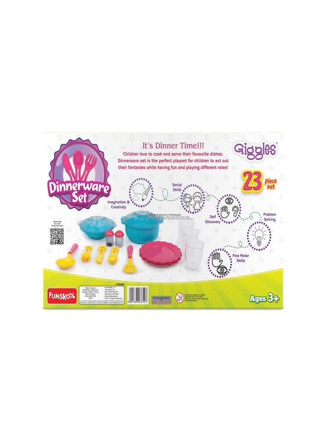 Giggles Funskool - Dinnerware Set, 23 Colourful Pretend and Play Cooking Set, Language and Social Skills,Role Play, 3 Years & Above, Preschool Toys - Image 2
