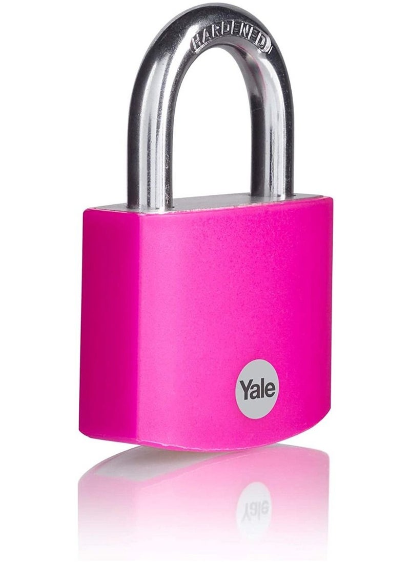 Yale Yale Padlock Aluminium 50mm Pink 3Keys 