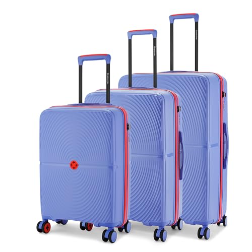 Nasher Miles Bali Hard-Sided Polypropylene Luggage Set of 3 | 55cm, 65cm & 75cm | 8 Wheels Small, Medium & Large Trolley Bag for Travel | Suitcase (Navy Blue) - Image 1