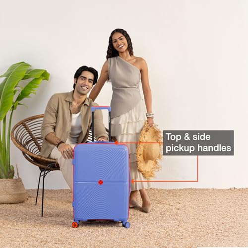 Nasher Miles Bali Hard-Sided Polypropylene Luggage Set of 3 | 55cm, 65cm & 75cm | 8 Wheels Small, Medium & Large Trolley Bag for Travel | Suitcase (Navy Blue) - Image 4