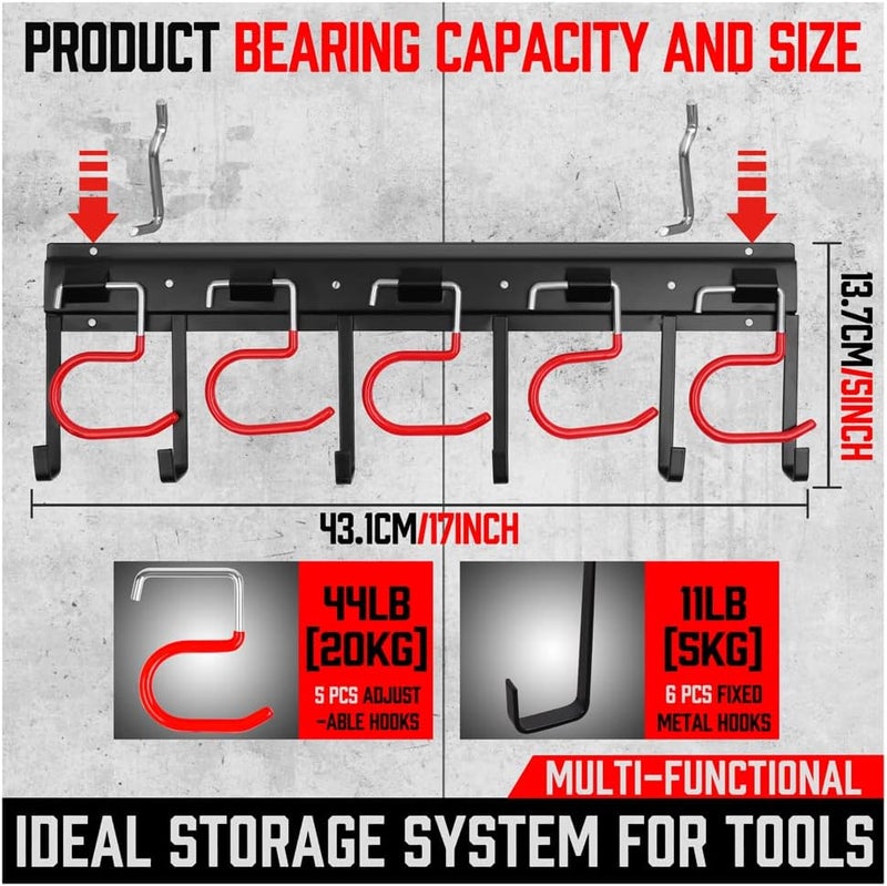 SEDY All user affordable trusted quality 68-inch Adjustable Garden Tool Hanger, Black/Red, Plastic & Metal, Wall Mount, Garage & Shed Storage, Gardening & Garage Tools Quick assemble - Image 4