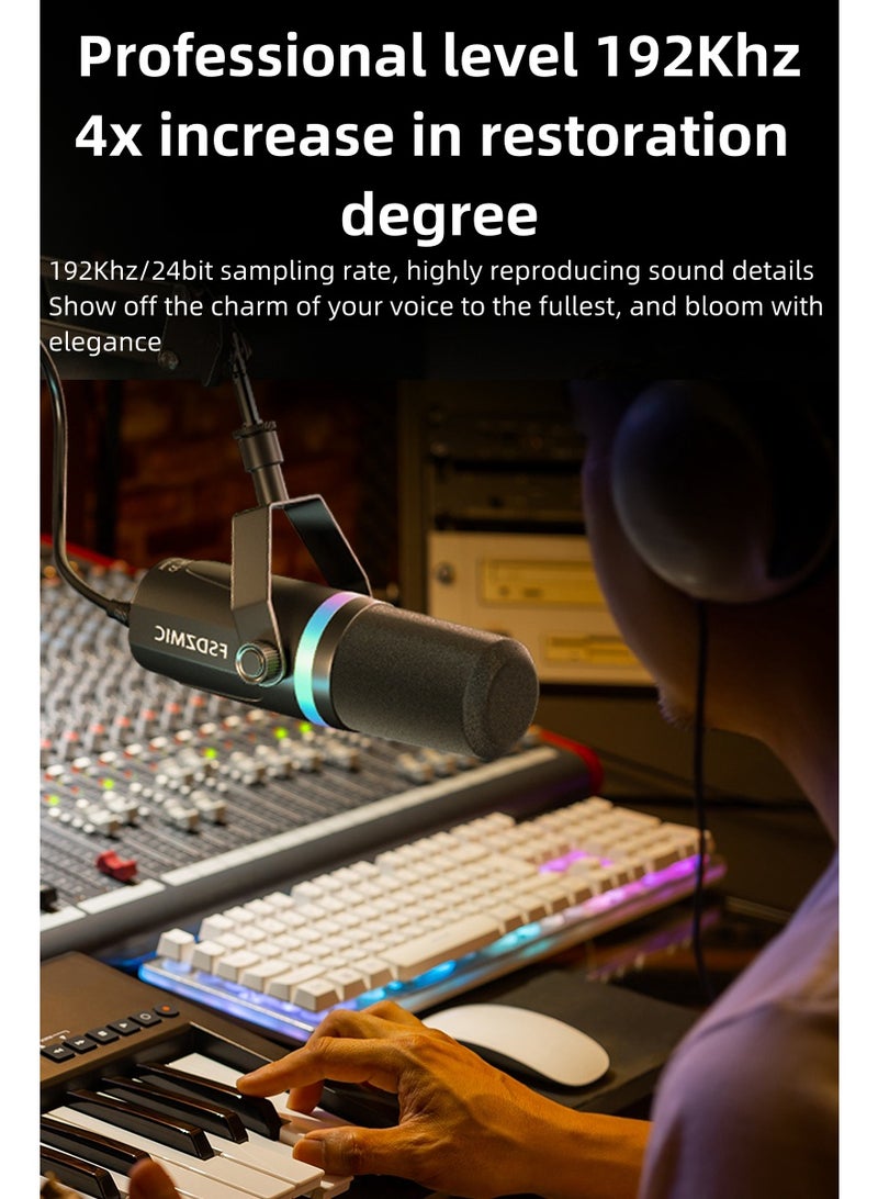 Gaming XLR/USB Microphone Kit, Streaming Dynamic Computer Mic for Vocal Podcast Recording - Image 4