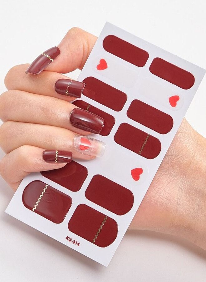 Generic 14-Pieces Fashion False Nails Sticker 