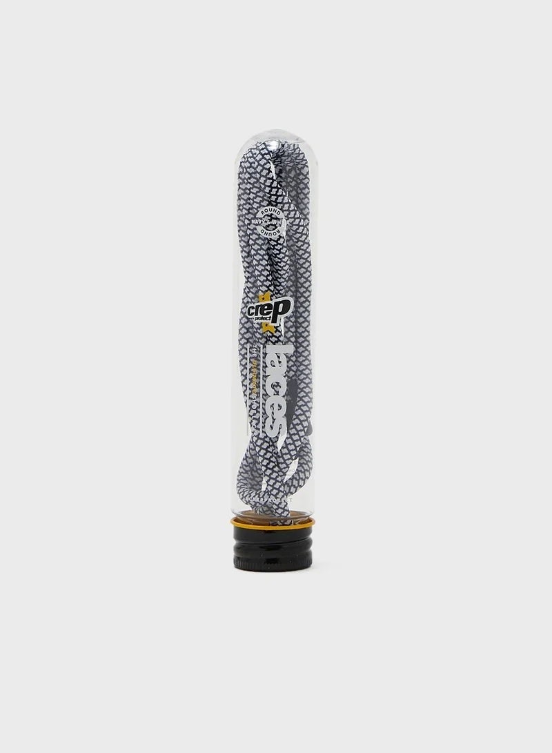 Crep Protect Navy & White Round Shoe Laces | Durable Premium Replacement Laces for Sneakers & Casual Shoes - Image 1